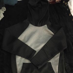 Old Navy Black and Gray Boy Youth Size 10/12 L Hoodie